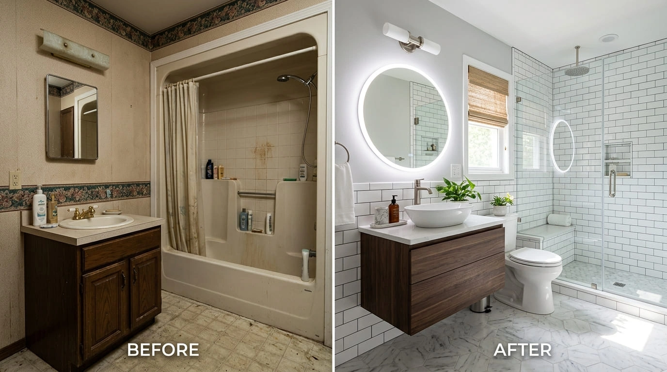 Bathroom Remodeling Before and After Rose Pasa Plumbing Pasadena CA