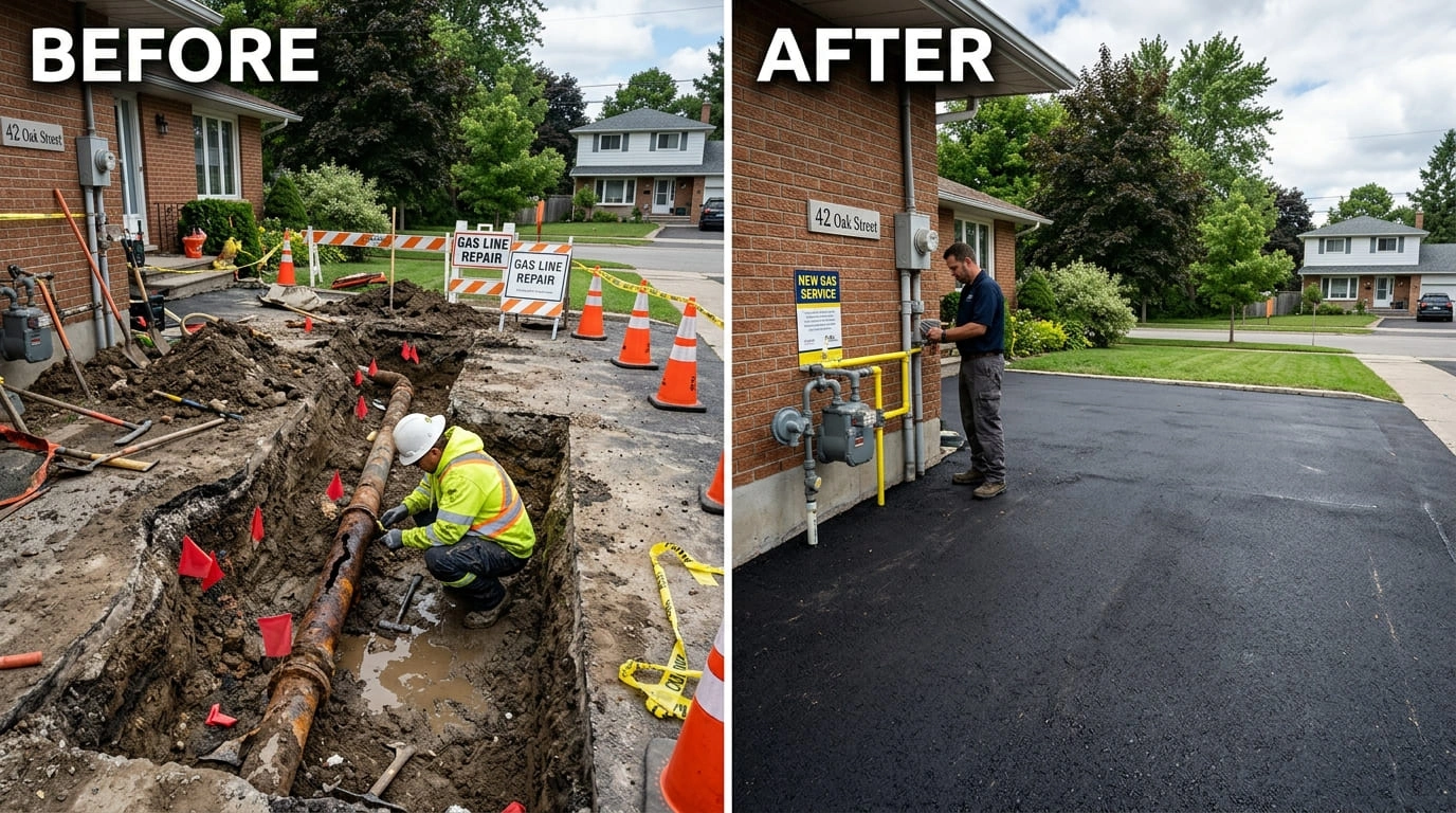 Gas Line Repair Replacement Before and After Rose Pasa Plumbing Pasadena CA