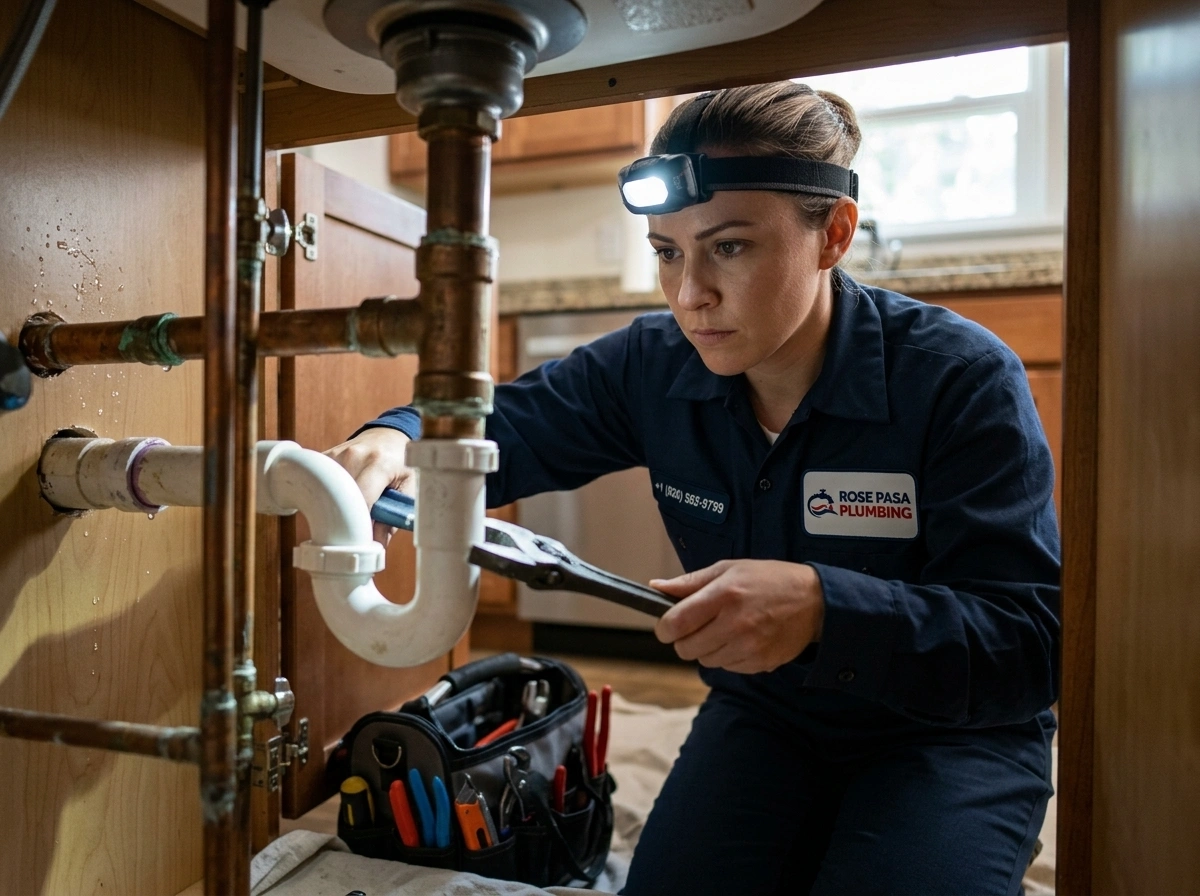 Professional Under Sink Leak Repair Rose Pasa Plumbing Pasadena CA