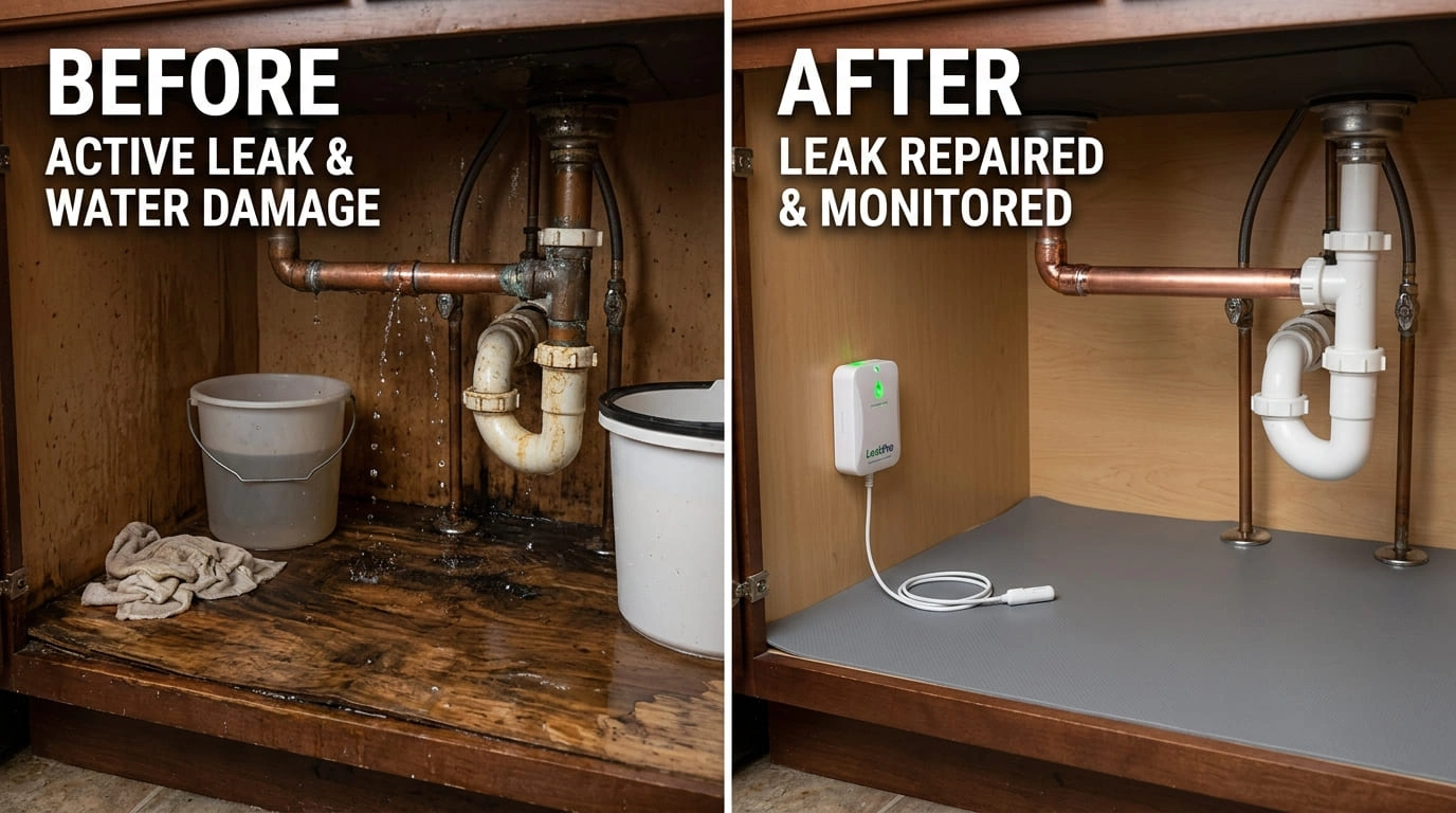 Water Leak Repair Before and After Rose Pasa Plumbing Pasadena CA